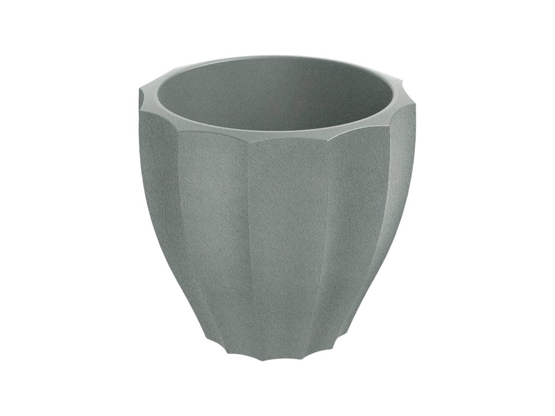 Macetero redondo Rona rotomoldeado en cemento gris Ø60x54