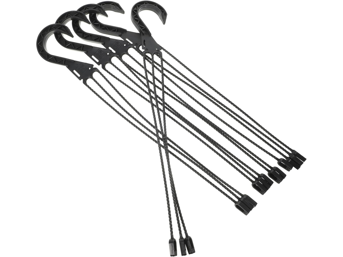 Inoomp Juego De 5 Ganchos Colgantes Para Macetas Y Soportes Para Plantas, Plástico Negro, Alta Capacidad De Carga Para