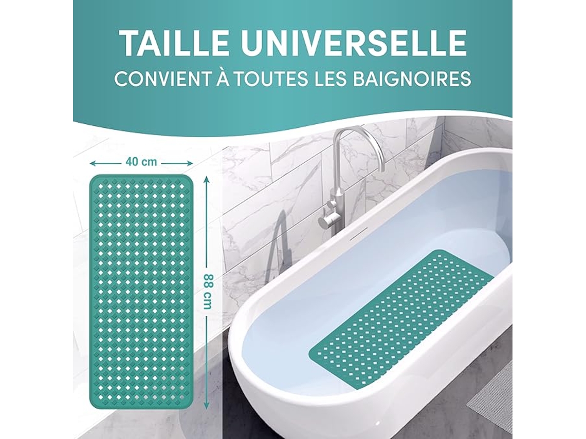 Alfombrilla De Baño Antideslizante Y Antimohos, 88 X 40 Cm, Con 2 Ganchos - Lavable A Máquina