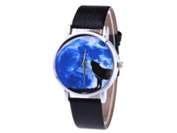 Reloj De Cuarzo Para Hombre Y Mujer Con Correa De Cuero Pu Casual Negro