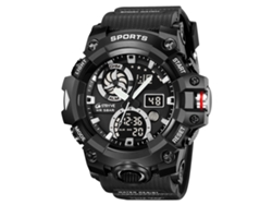 Reloj Deportivo Para Hombre (negro), Cronógrafo Multifuncional Con Alarma Luminosa, Reloj De Pulsera Para Estudiantes.