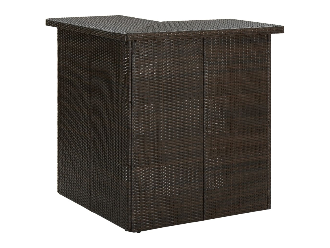 Mesa de bar esquinera de mimbre marrón PE (100 x 50 x 105 cm) DKD HOME DECOR