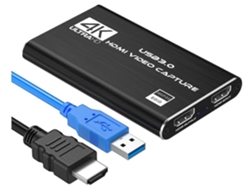 Tarjeta de captura HDMI USB 3.0, tarjeta de captura de audio y video 4K, Full HD 1080p para grabación de juegos y transmisión en vivo Yizhood (negra)