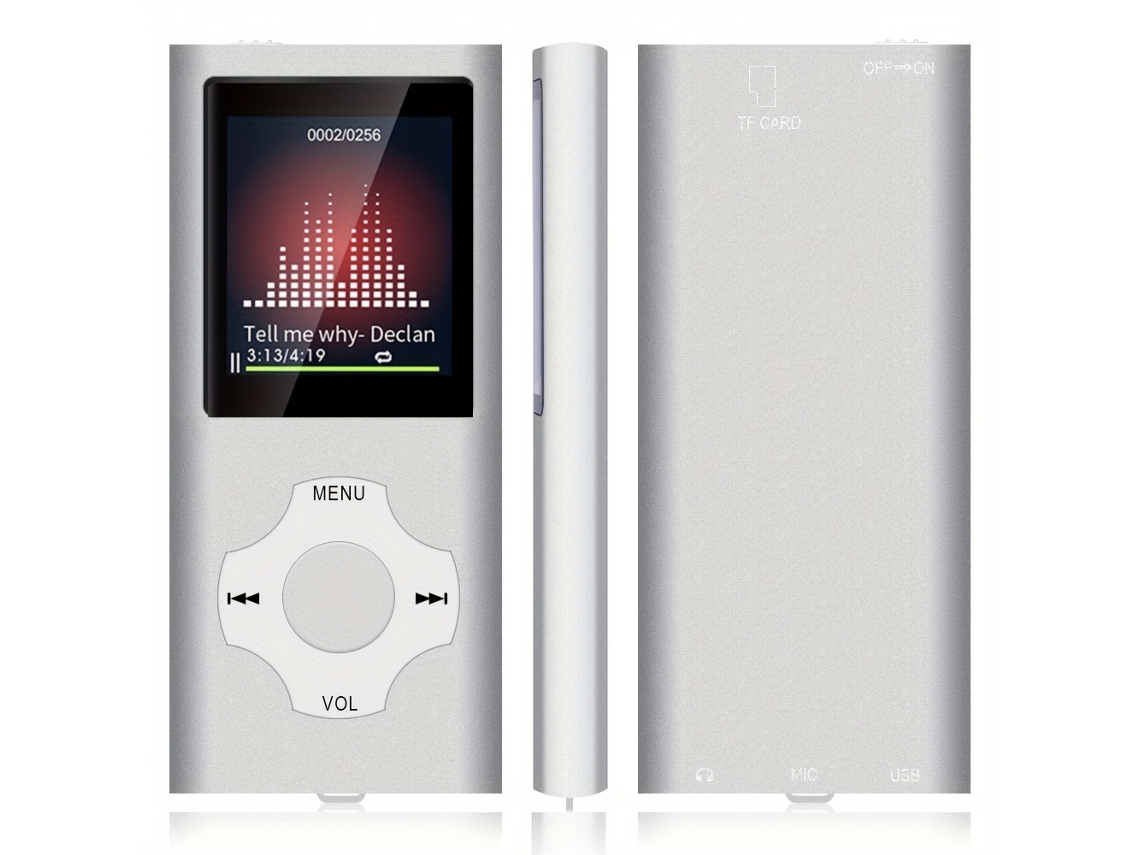 Reproductor MP3 Cuich Reproductor MP3/MP4 - Música, Vídeos, Fotos, Radio FM, Grabaciones - Con Auriculares 16 GB