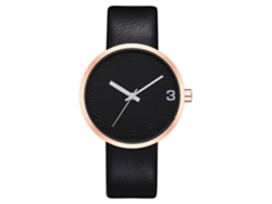 Reloj De Pulsera De Cuarzo Para Hombre Con Correa De Piel Sintética Azul E Indicadores Numéricos Negros.