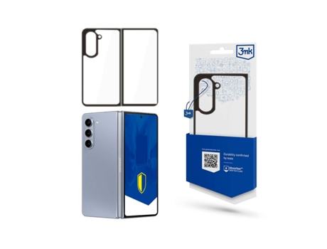 Funda Armor Fold Negra para Samsung Galaxy Z Fold 5 5G 3MK Raso Transparente