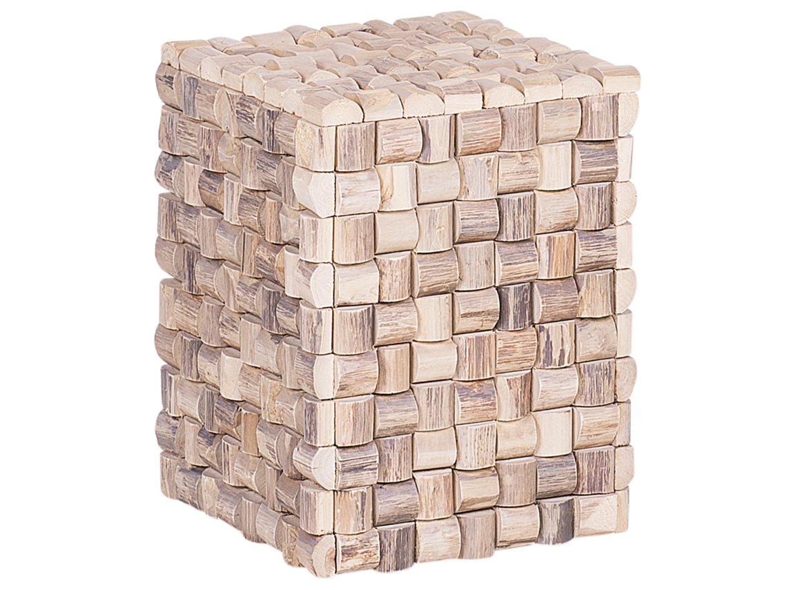 Mesa de centro BELIANI Cajeme de Madera de teca Madera clara 32x32x43