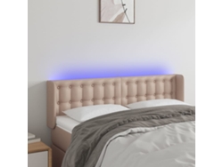 Cabecero Con Led Cuero Sintético Capuchino 147x16x78/88 Cm