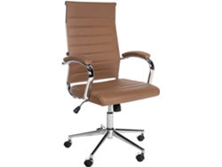 Silla de oficina en cuero genuino Mollis CLP marrón claro