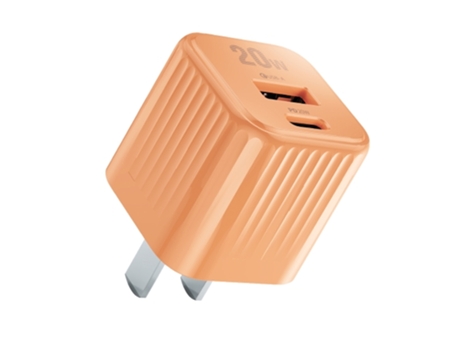 Cargador Wk Sugar Usb-C Type Carga Rápida Enchufe Alpaca Naranja