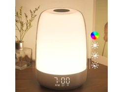 Luz nocturna táctil con despertador con simulación de amanecer, 3 modos de intensidad regulable (blanco cálido)