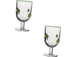 Vasos Vidrio 360 Temática Cítrica Ilustración Brillante Limón, Recipientes Reutilizables Para