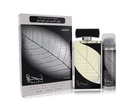 Eau De Parfum Najdia by Lattafa Spray Plus 1.7 oz Deodorant 3.4 oz (100 ml)