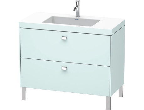 Lavamanos DURAVIT Brioso c-bonded con base de 100,0x48,0 cm 2 cajones sin rebosadero con banco para grifos 1 agujero para grifos