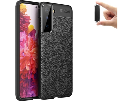 Carcasa y Soporte Samsung S21 Plus Rugged Leather Negro