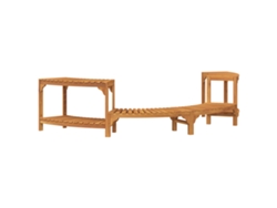 Marco semicircular para bañera de hidromasaje Vidaxl de madera maciza de acacia marrón (252 x 112 x 55,5 cm)
