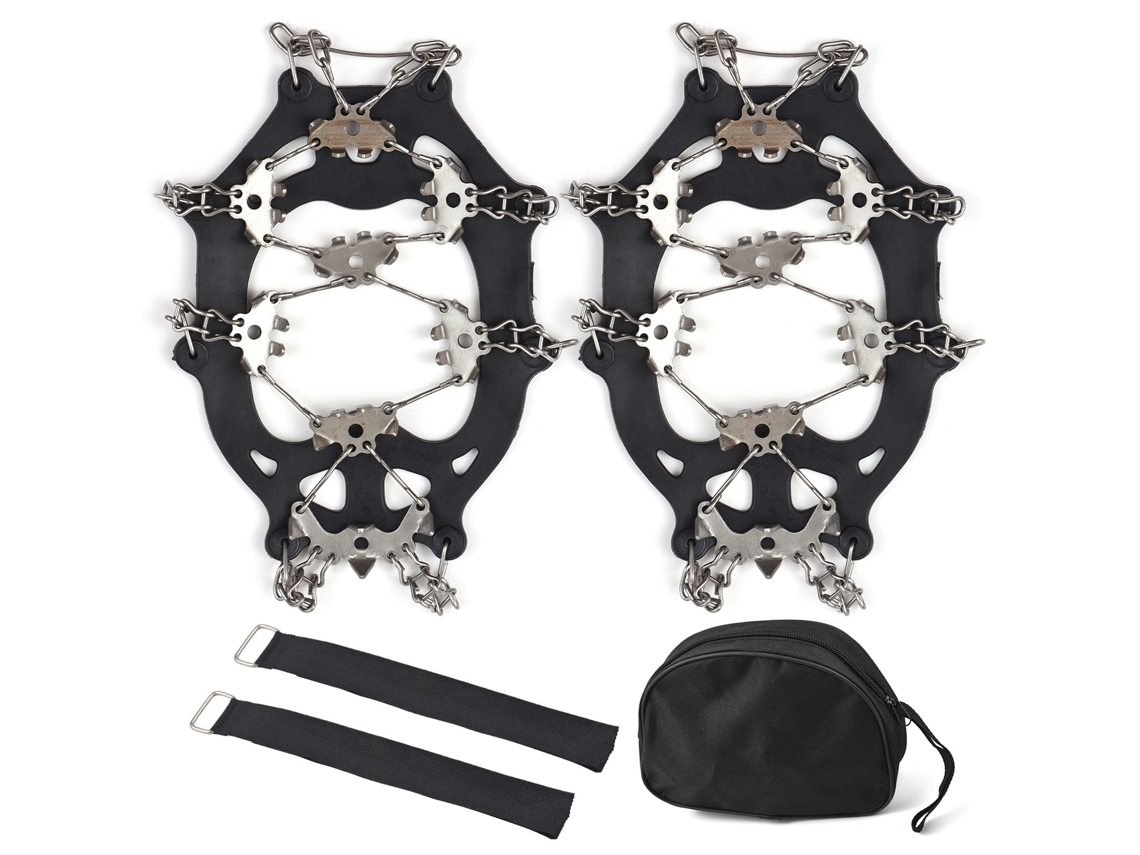Cubrezapatos Antideslizantes De Acero Inoxidable Con 32 Puentes Para Senderismo Y Escalada En Nieve.