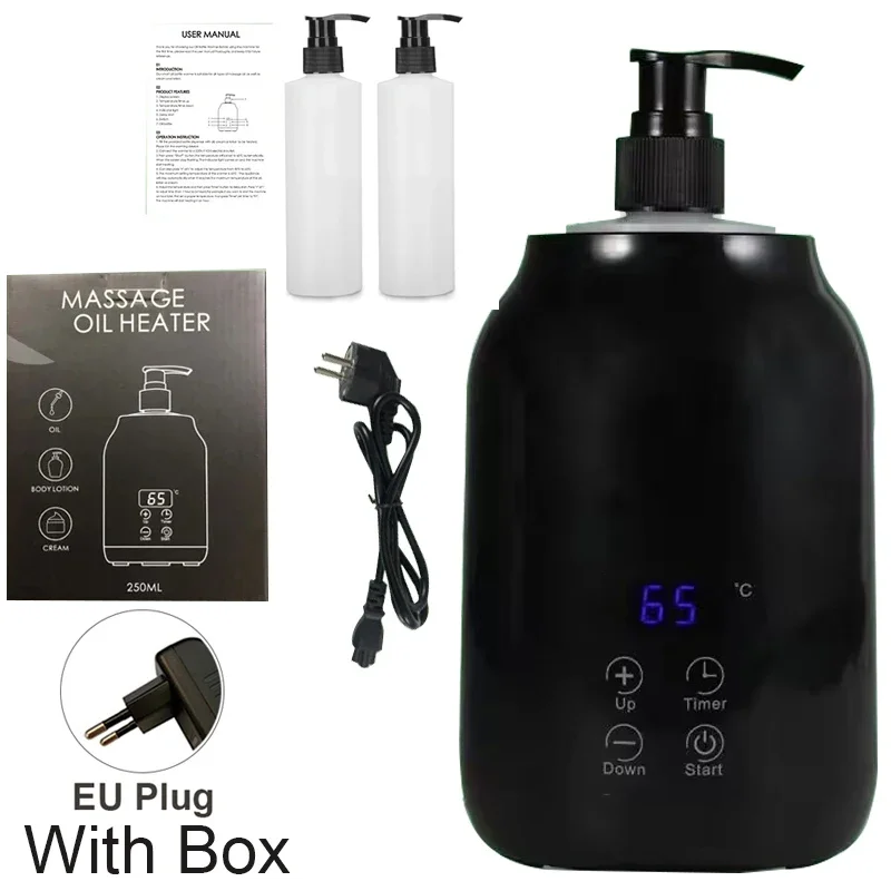 (negro - Ue) Calentador Digital De Aceite Para Masajes, Lociones Y Cremas Con 2 Modos De Calentamiento