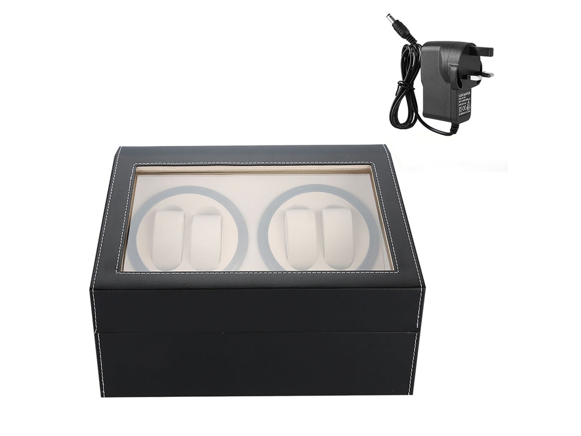 Caja automática para 4 relojes, 6 compartimentos, motor silencioso