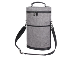 2026da-bolso Isolado Para Vinos Impermeable Con Correa Ajustable Y Divisorio Acolchado 2 Botellas Gris