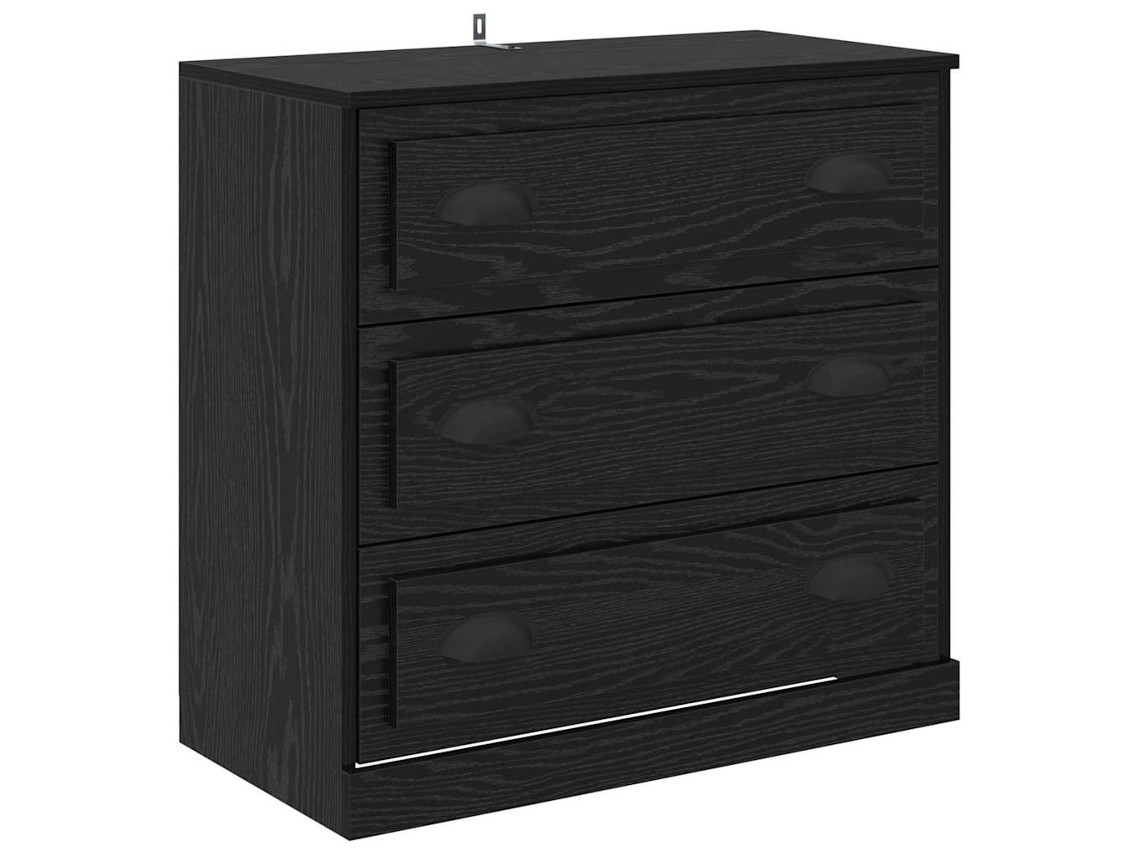 Maison Exclusive - Vitrina Roble Negro 70 X 35,5 X 67,5 Cm Madera Contrachapada