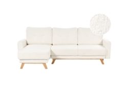 Sofá esquinero BELIANI Siro de Bouclé Blanco 240x142x95