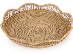 Cesta de mimbre para frutas de 30 cm, panera, cestas decorativas para mesas, encimeras y aperitivos.