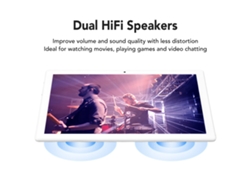 Tableta de 10.1 pulgadas 5G Wifi 6GB 128GB, Android 11, Blanca con Llamada de Luz Dorada