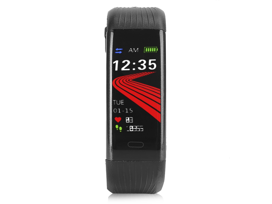 Pulsera Inteligente Deportiva Impermeable Negra: Ritmo Cardíaco, Presión Arterial, Podómetro, Bluetooth