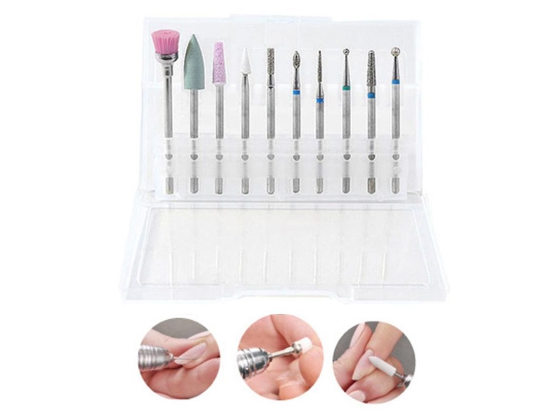 Juego de brocas de diamante para uñas acrílicas profesionales y cutículas.