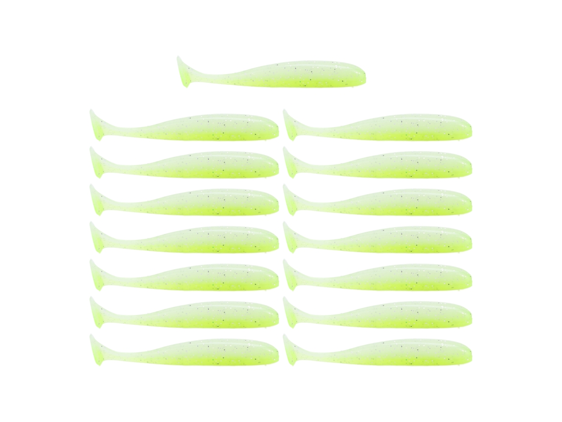 2026rebe-15pcs Señuelo Suave De Silicona De Cola T Bicolor Para Pesca En Agua Dulce Y Saladacolor:b