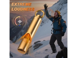 Juego de 2 silbatos de emergencia, silbato de supervivencia, latón dorado, Tommy01
