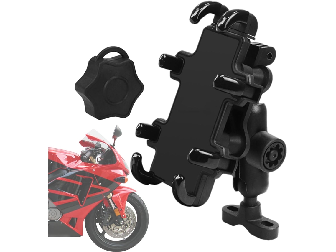 Soporte para teléfono móvil de motocicleta, antirrobo de aleación de metal, rotación de 360 grados, soporte multifuncional para teléfono móvil de ciclismo Jortmrd
