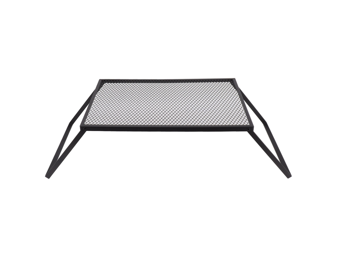Parrilla plegable para fogatas, resistente a altas temperaturas, portátil, para picnics, 50 x 35 cm, sin tenedor.