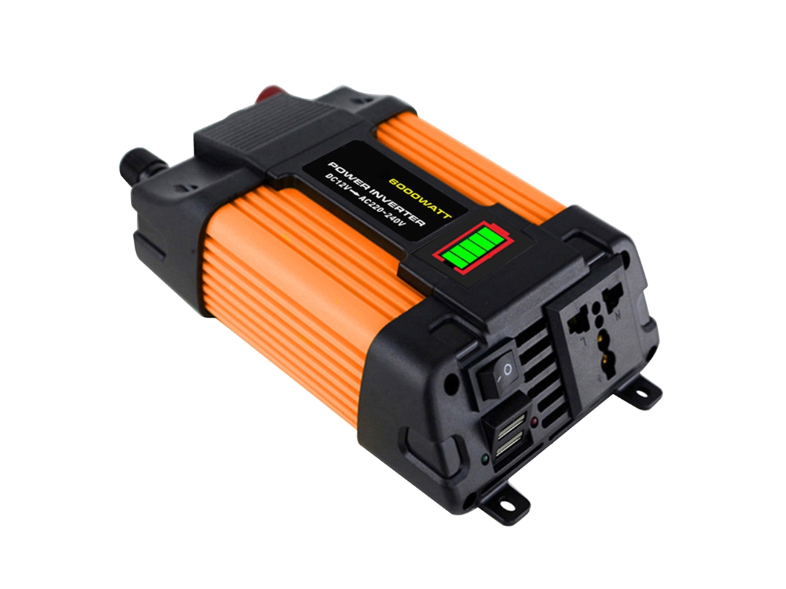Inversor de onda sinusoidal modificada 6000w 12v a 220v con USB Amarillo