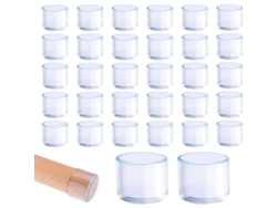 2026-linjou 32 Fundas De Plástico Transparente Para Patas De Sillas Redondas 25mm, Adecuadas Para Patas De 25-27mm