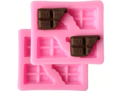 Juego JEIIBRZUI de 2 moldes de silicona para chocolate en forma de media barra