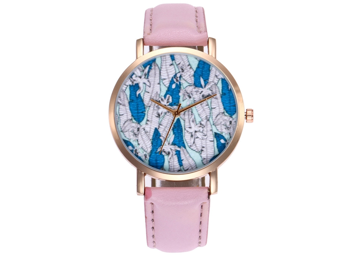 Reloj De Pulsera De Cuarzo Para Mujer Zhoulianfa Zlf0214-m Con Correa De Piel Sintética Rosa.
