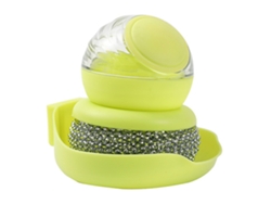 Esponja multifuncional Baok de acero inoxidable para limpiar ollas, tazones y platos con mango para cocinas residenciales y comerciales - Verde