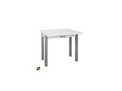 Mesa Cocina Extensible Metal Hena MOMMA HOME (Blanco - Aglomerado -40/80x80x76 cm)