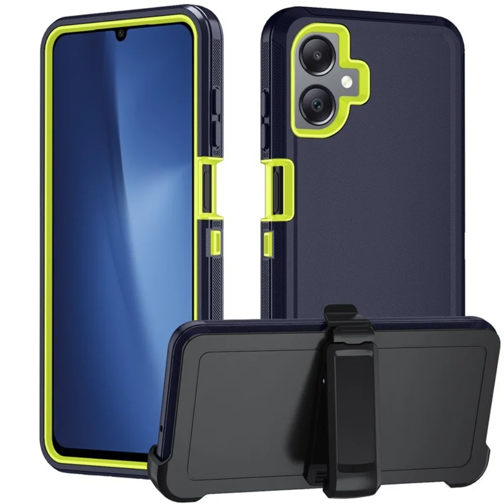(verde, Galaxy A23) Funda Para Teléfono Samsung De Material Híbrido De Triple Capa A Prueba De Golpes, Con Clip.