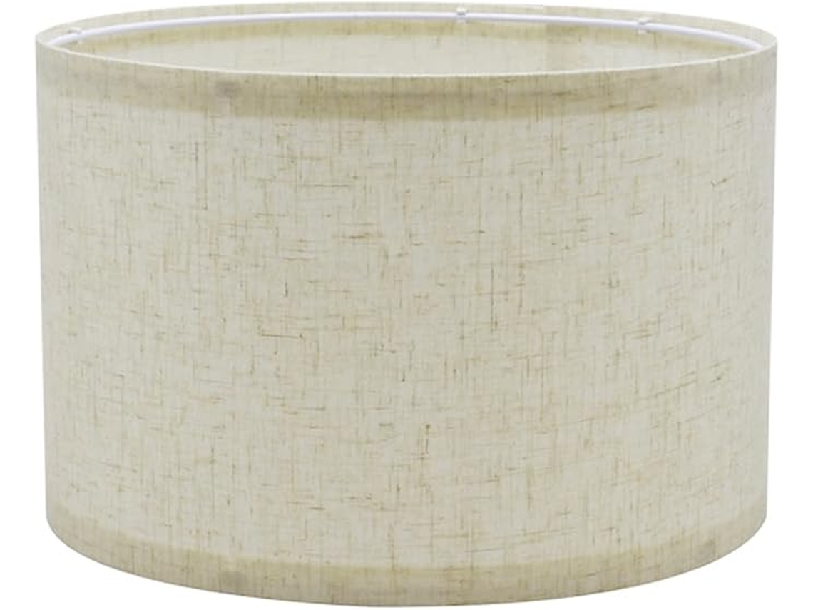 Lámpara Cilíndrica - Lino Natural - Pantalla Extraíble - 30 X 30 X 20 Cm - Beige Claro