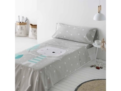 Juego de Sábanas COTTON ARTEAN Infantil (Gris - Cama de 90 cm - Algodón)