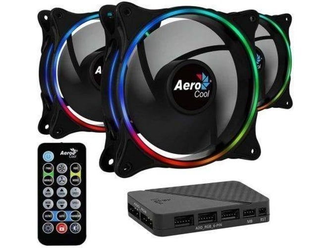 Pack 3 Ventiladors AEROCOOL Eclipse 12 Pro + H66F HUB + Mando