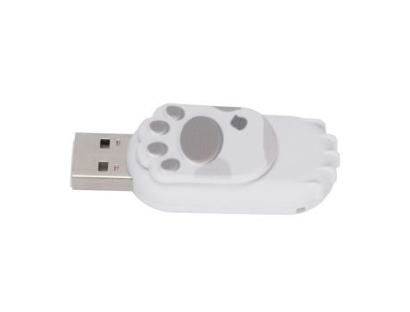 HURRISE Unidad flash USB portátil de almacenamiento grande con forma de pata de gato U disco para lectores de computadoras gris 64 GB