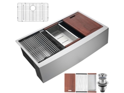 Fregadero de cocina, fregadero empotrable, Succebuy de acero inoxidable, 1 seno, 914,4 x 558,8 mm