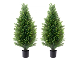 Juego de 2 cedros artificiales de 91 cm para decoración de interiores Tekmaquinas