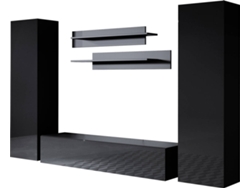 Conjunto de Muebles de TV MÓVEIS BONITOS Luke 3 (Negro - 260x40x165 cm)