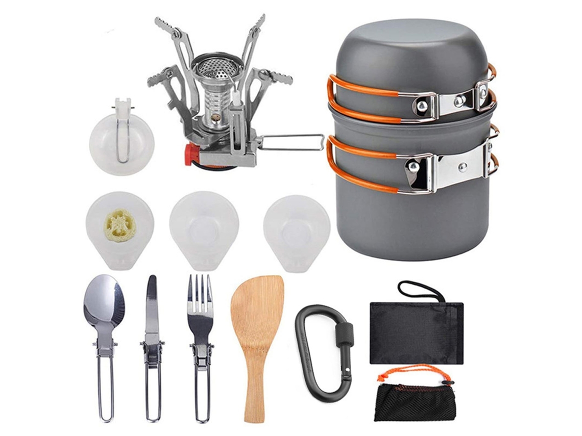 Juego De Utensilios De Cocina Portátiles De Aluminio Para Acampar, Hacer Senderismo Y Picnics - Juego De Cocina Para Exteriores