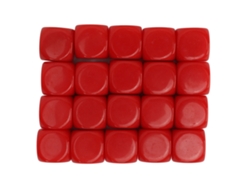 2026-20 Dados De Plástico De Esquinas Redondas En Blanco 16mm Para Juegos De Mesa Fiesta Enseñanza Rojo